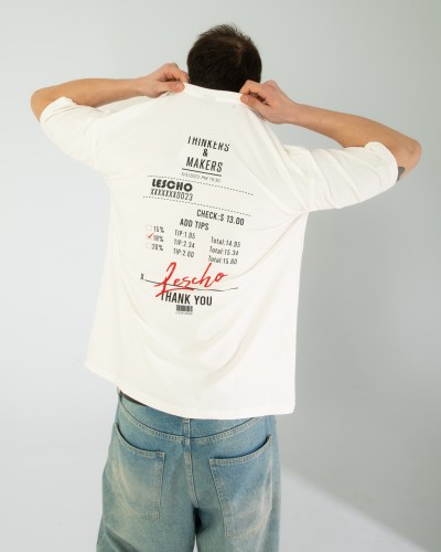 OVERSIZE UNİSEX BASKILI T-SHIRT BARCODE ECROU OVERSIZE UNİSEX BASKILI T-SHIRT BARCODE ECROU