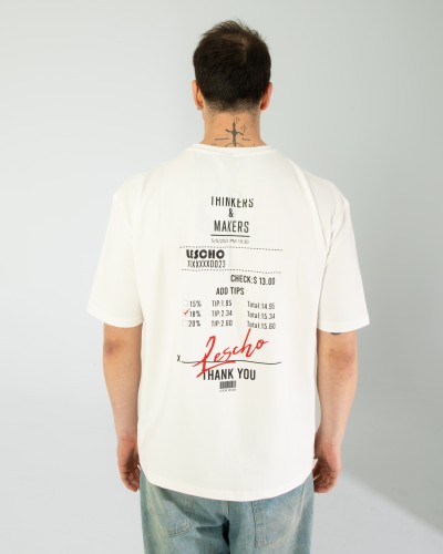 OVERSIZE UNİSEX BASKILI T-SHIRT BARCODE WHITE