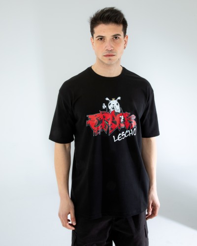 OVERSIZE UNİSEX BASKILI T-SHIRT CRACK BLACK OVERSIZE UNİSEX BASKILI T-SHIRT CRACK BLACK