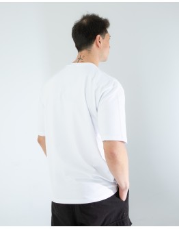 OVERSIZE UNİSEX BASKILI T-SHIRT CRACK WHITE