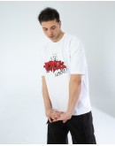 OVERSIZE UNİSEX BASKILI T-SHIRT CRACK WHITE