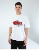 OVERSIZE UNİSEX BASKILI T-SHIRT CRACK WHITE