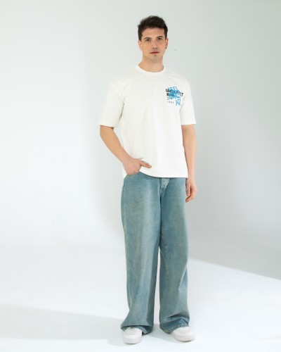 OVERSIZE UNİSEX BASKILI T-SHIRT FEELART ECROU OVERSIZE UNİSEX BASKILI T-SHIRT FEELART ECROU