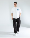 OVERSIZE UNİSEX BASKILI T-SHIRT FEELART WHITE