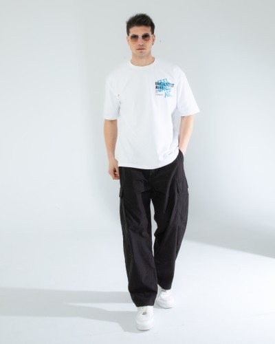 OVERSIZE UNİSEX BASKILI T-SHIRT FEELART WHITE OVERSIZE UNİSEX BASKILI T-SHIRT FEELART WHITE