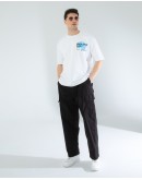 OVERSIZE UNİSEX BASKILI T-SHIRT FEELART WHITE