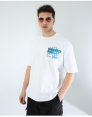 OVERSIZE UNİSEX BASKILI T-SHIRT FEELART WHITE