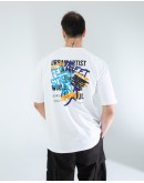 OVERSIZE UNİSEX BASKILI T-SHIRT FEELART WHITE
