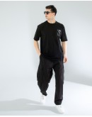 OVERSIZE UNİSEX BASKILI T-SHIRT FLY BLACK