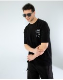OVERSIZE UNİSEX BASKILI T-SHIRT FLY BLACK
