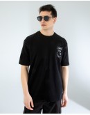 OVERSIZE UNİSEX BASKILI T-SHIRT FLY BLACK