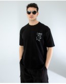 OVERSIZE UNİSEX BASKILI T-SHIRT FLY BLACK
