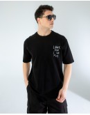 OVERSIZE UNİSEX BASKILI T-SHIRT FLY BLACK