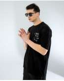 OVERSIZE UNİSEX BASKILI T-SHIRT FLY BLACK