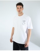 OVERSIZE UNİSEX BASKILI T-SHIRT FLY WHITE