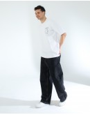 OVERSIZE UNİSEX BASKILI T-SHIRT FLY WHITE