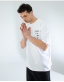 OVERSIZE UNİSEX BASKILI T-SHIRT FLY WHITE