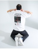 OVERSIZE UNİSEX BASKILI T-SHIRT FLY WHITE