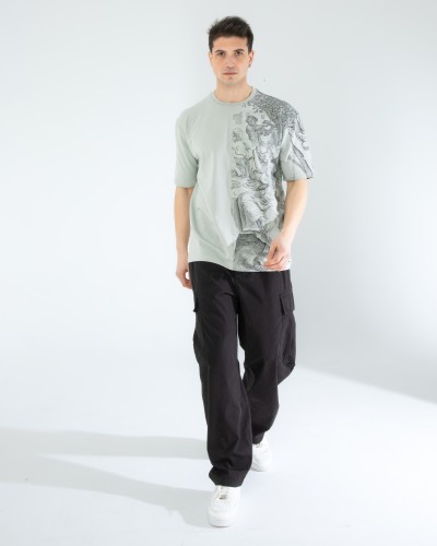OVERSIZE UNİSEX BASKILI T-SHIRT GREY OVERSIZE UNİSEX BASKILI T-SHIRT GREY