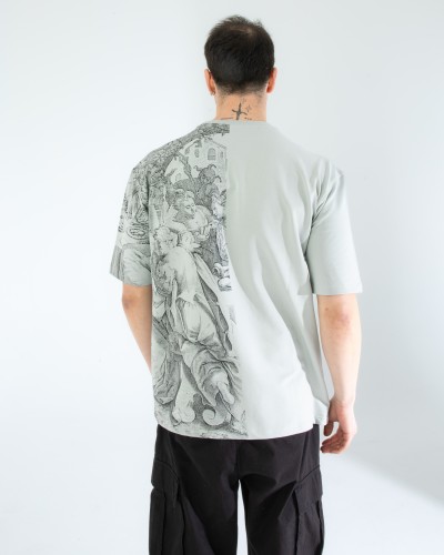 OVERSIZE UNİSEX BASKILI T-SHIRT GREY