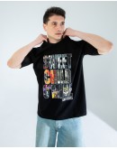 OVERSIZE UNİSEX BASKILI T-SHIRT GUSNROSES BLACK
