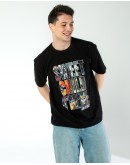 OVERSIZE UNİSEX BASKILI T-SHIRT GUSNROSES BLACK