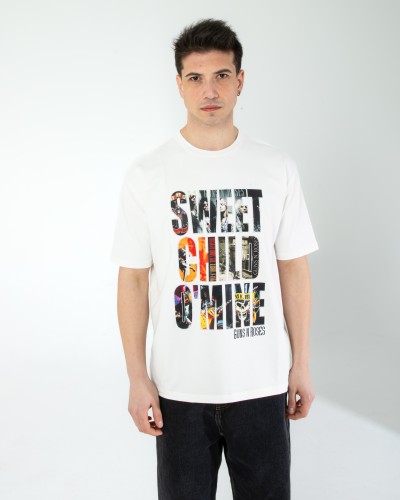 OVERSIZE UNİSEX BASKILI T-SHIRT GUSNROSES ECROU OVERSIZE UNİSEX BASKILI T-SHIRT GUSNROSES ECROU