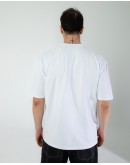 OVERSIZE UNİSEX BASKILI T-SHIRT GUSNROSES WHITE
