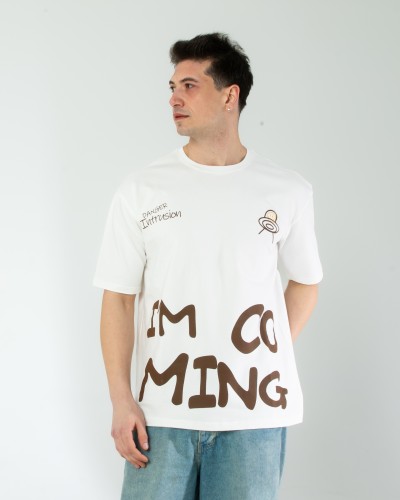 OVERSIZE UNİSEX BASKILI T-SHIRT INTRUSION ECROU OVERSIZE UNİSEX BASKILI T-SHIRT INTRUSION ECROU