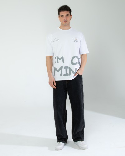OVERSIZE UNİSEX BASKILI T-SHIRT INTRUSION WHITE OVERSIZE UNİSEX BASKILI T-SHIRT INTRUSION WHITE