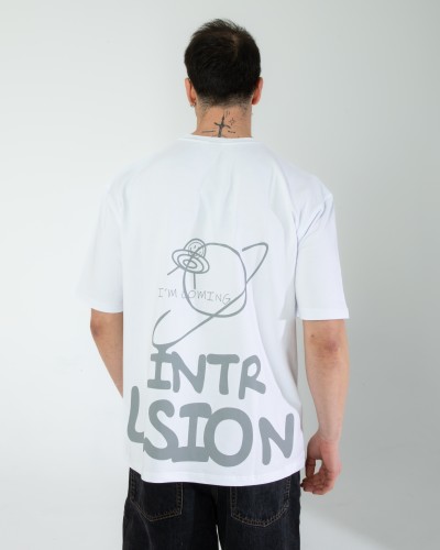 OVERSIZE UNİSEX BASKILI T-SHIRT INTRUSION WHITE OVERSIZE UNİSEX BASKILI T-SHIRT INTRUSION WHITE