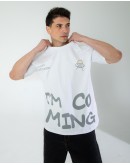 OVERSIZE UNİSEX BASKILI T-SHIRT INTRUSION WHITE