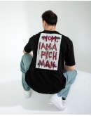 OVERSIZE UNİSEX BASKILI T-SHIRT RICH BLACK