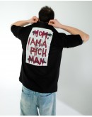 OVERSIZE UNİSEX BASKILI T-SHIRT RICH BLACK