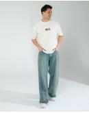 OVERSIZE UNİSEX BASKILI T-SHIRT RICH ECROU