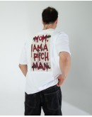 OVERSIZE UNİSEX BASKILI T-SHIRT RICH WHITE