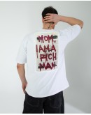 OVERSIZE UNİSEX BASKILI T-SHIRT RICH WHITE