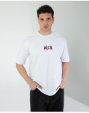 OVERSIZE UNİSEX BASKILI T-SHIRT RICH WHITE