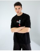 OVERSIZE UNİSEX BASKILI T-SHIRT TYSON BLACK