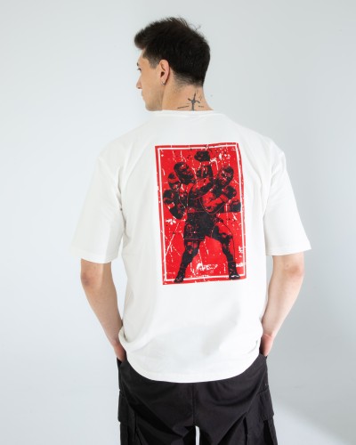 OVERSIZE UNİSEX BASKILI T-SHIRT TYSON ECROU OVERSIZE UNİSEX BASKILI T-SHIRT TYSON ECROU