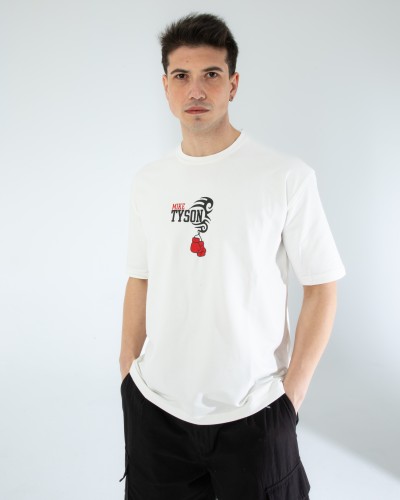 OVERSIZE UNİSEX BASKILI T-SHIRT TYSON ECROU