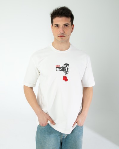 OVERSIZE UNİSEX BASKILI T-SHIRT TYSON WHITE OVERSIZE UNİSEX BASKILI T-SHIRT TYSON WHITE
