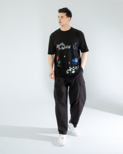 OVERSIZE UNİSEX BASKILI T-SHIRT UNTIL BLACK OVERSIZE UNİSEX BASKILI T-SHIRT UNTIL BLACK