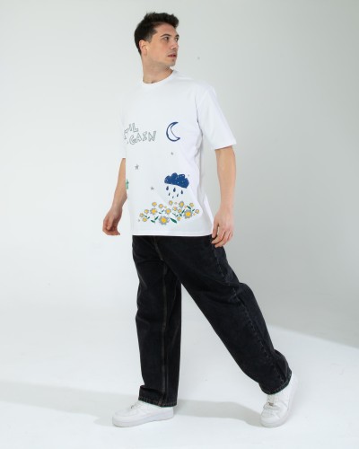 OVERSIZE UNİSEX BASKILI T-SHIRT UNTIL WHITE OVERSIZE UNİSEX BASKILI T-SHIRT UNTIL WHITE