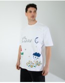 OVERSIZE UNİSEX BASKILI T-SHIRT UNTIL WHITE