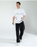 OVERSIZE UNİSEX BASKILI T-SHIRT UNTIL WHITE