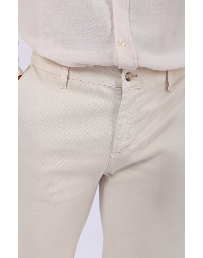 ERKEK PAMUKLU KETEN KREM PANTOLON