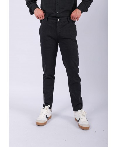 ERKEK PAMUKLU KETEN SİYAH PANTOLON