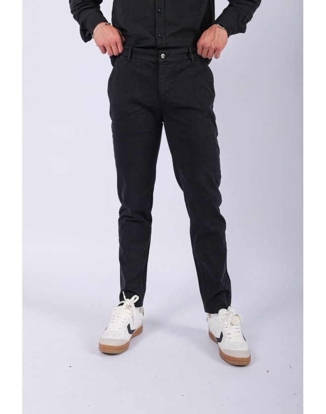 ERKEK PAMUKLU KETEN SİYAH PANTOLON