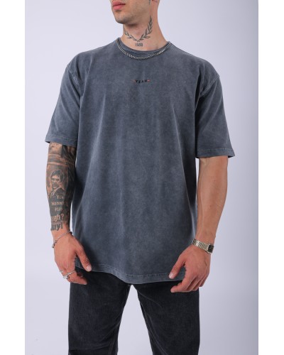 UNISEX "YEAH" NAKIŞLI ÖZEL YIKAMALI OVERSIZE T-SHIRT